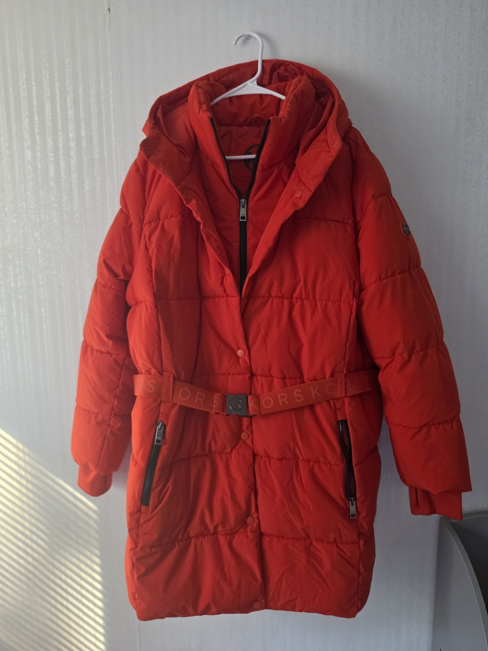 Michael Kors Red Quilted Hooded Puffer Coat - (Women's Plus 2x)